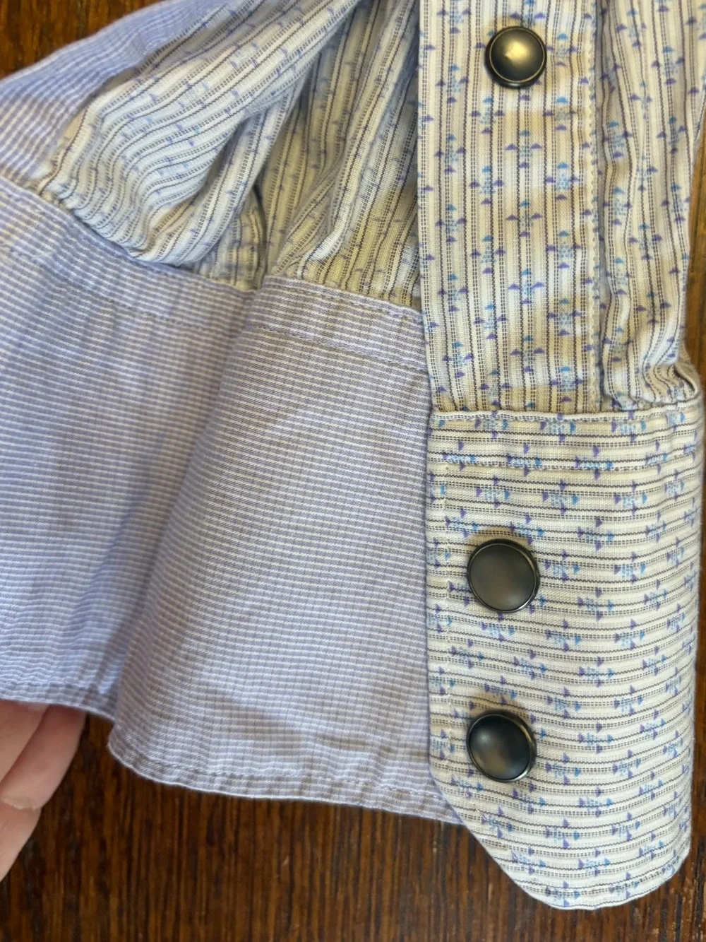 Banana Republic Men's Light Blue Printed Western Style Button -Down Shirt Size L
